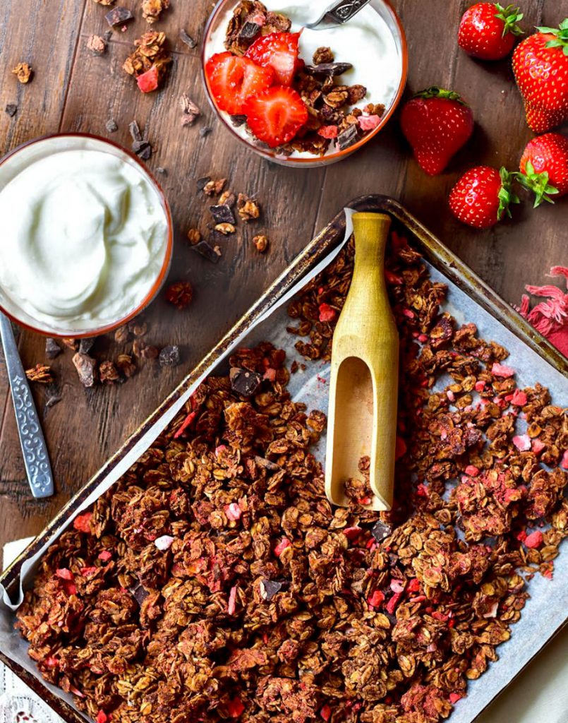 Copycat Dark Chocolate & Strawberry “Love Crunch” Granola Elemental